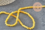 Perle abacus jade naturel teinté jaune facetté 4x2mm, x1 fil 36cm (G1710)-Perles-Gingerlily Perles