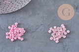 Cuentas grandes de cristal rosa nacarado 4mm, x10g (G5474)
