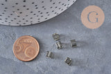 4mm grey square glass beads, x50 (G2195)