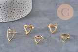 PHOTO 5 VARIATIONS TO BE MADE Heart ring gold IP 304 stainless steel Size 57, x1 VALID