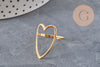 PHOTO 5 VARIATIONS TO BE MADE Heart ring gold IP 304 stainless steel Size 57, x1 VALID