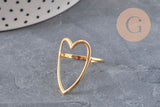 PHOTO 5 VARIATIONS TO BE MADE Heart ring gold IP 304 stainless steel Size 57, x1 VALID