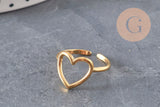 PHOTO 5 VARIATIONS TO BE MADE Heart ring gold IP 304 stainless steel Size 57, x1 VALID