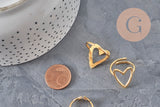 PHOTO 5 VARIATIONS TO BE MADE Heart ring gold IP 304 stainless steel Size 57, x1 VALID