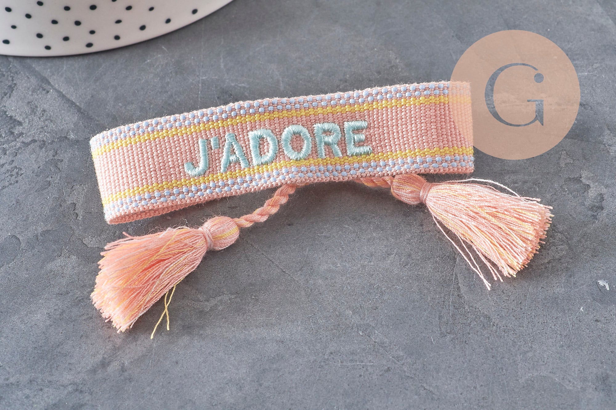 Embroidered Bracelet I LOVE HOPE EFJF, x1 (G7649)