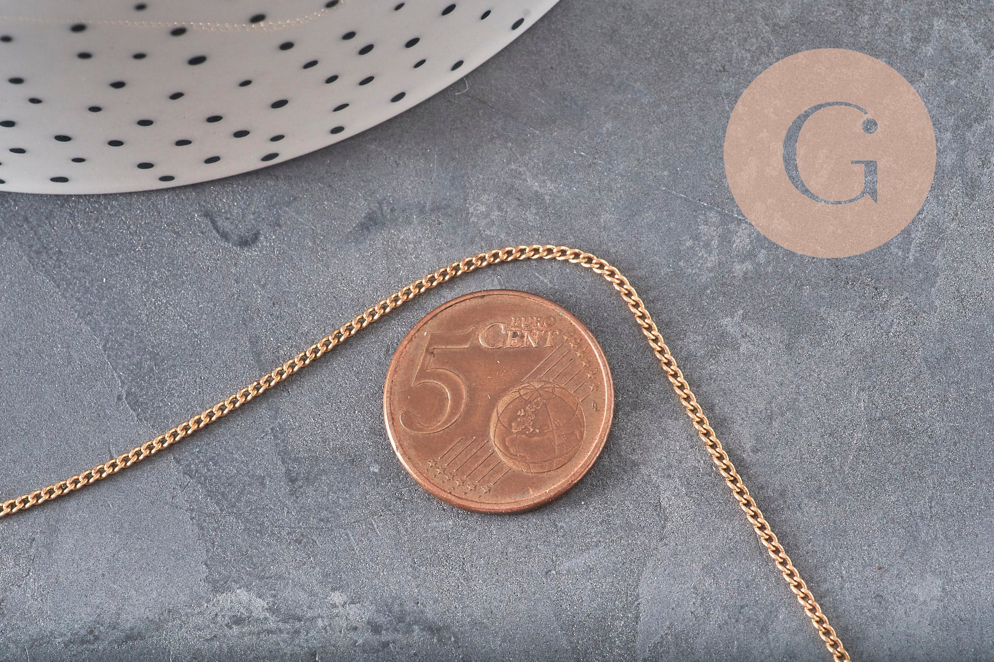 Flat raw brass chain 1.5mm, x5 meters (G0016)