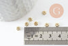 Rondelles fleurs intercalaires zamac doré 4mm, x20 (G9544)