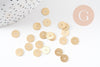 Rondelles laiton doré brossé heishi , perles dorées intercalaire pour création bijoux,perle disque, 8mm, x 20 (G3273)
