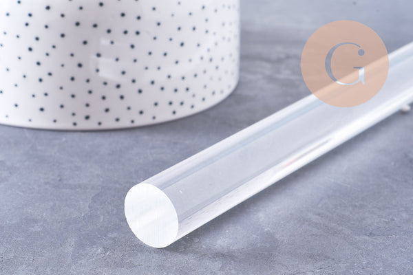 Rouleau pour pâte polymère en acrylique transparent 19.5x2cm, x1 (G10677)