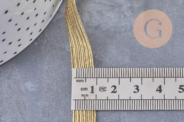 Ruban élastique doré nylon 10mm, x1 mètre (G10414)