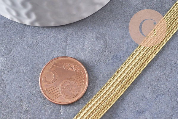 Ruban élastique doré ou argenté nylon 0.7mm, x1 mètre (G10336)