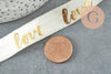 Ruban élastique écru or LOVE EFJF 16mm, x1 mètre (G1286)
