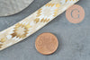 Ruban élastique motif Aztèque écru or EFJF,bracelet EVJF,ruban mariage,scrapbooking,16mm,1 mètre (G1887)