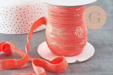 Ruban élastique orange corail or coquillage EFJF 16mm, x1 mètre (G4899)