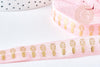 EP- Ruban élastique rose doré ananas EFJF 16mm,1/5/10 Mètres G8307