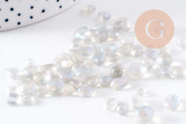 Sable chips pierre de lune 7~13mm non percé, x20gr (G0403)