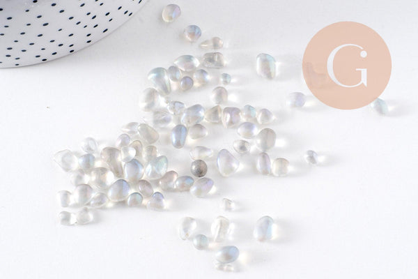 Sable chips pierre de lune 7~13mm non percé, x20gr (G0403)