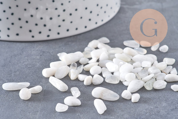 Sable chips pierre de lune naturelle 6-18.5mm, x20gr (G5775)