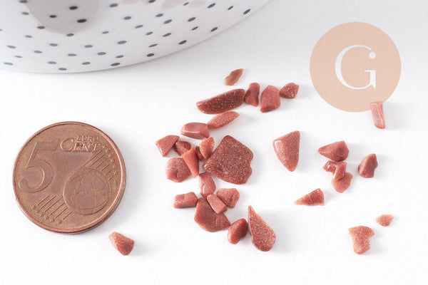 Sable chips pierre du soleil brute roulée 3-9mm non percé, x20gr (G0243)