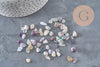 Sand chips natural fluorite stone 5-10.5mm undrilled, x20gr (G3498)
