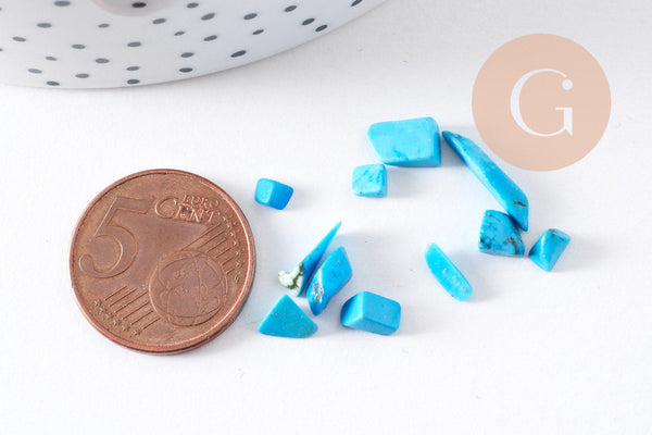 Sable chips pierre howlite turquoise 3~5mm non percé, x20gr (G0259)