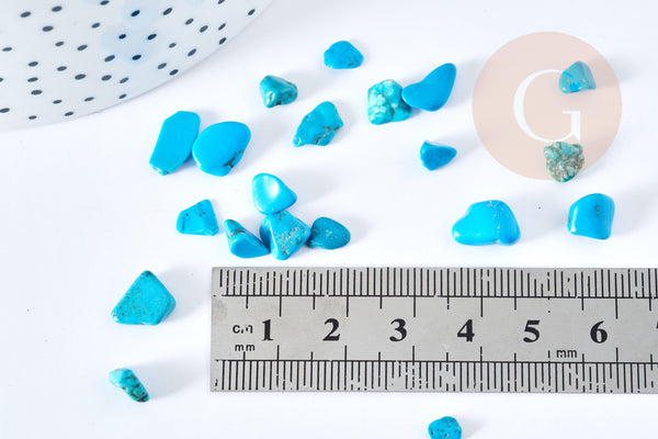 Sable chips pierre howlite turquoise naturel 5-10mm non percé, x20gr (G8692)