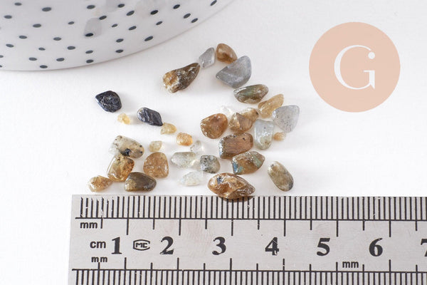 Sable chips pierre labradorite naturelle 2-12mm non percé, x20gr (G3397)