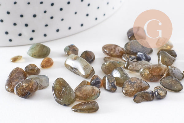 Sable chips pierre labradorite naturelle 8~21mm non percé, x20gr (G0262)