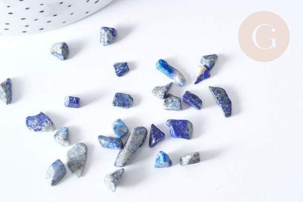 Sable chips pierre lapis lazulis bleu 5-10mm non percé, x20gr (G8094)