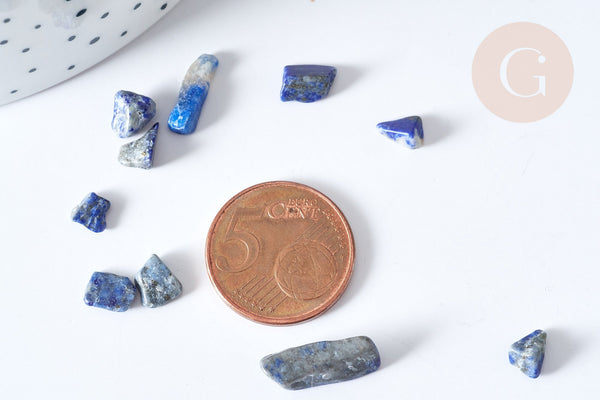 Sable chips pierre lapis lazulis bleu 5-10mm non percé, x20gr (G8094)