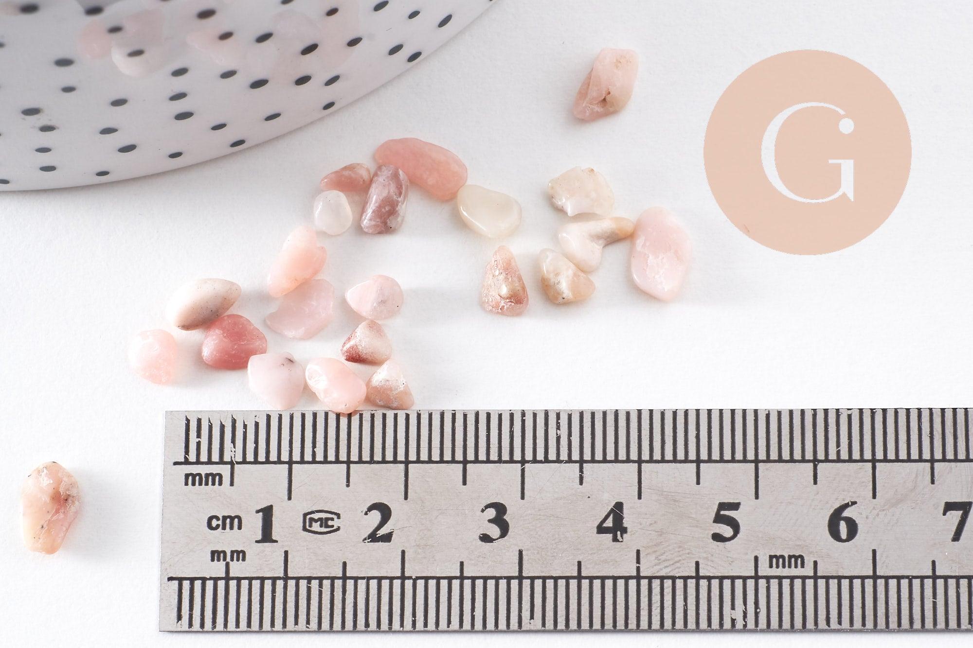 Sable chips pierre opale rose naturelle 3-5mm non percé, x20gr (G0235)