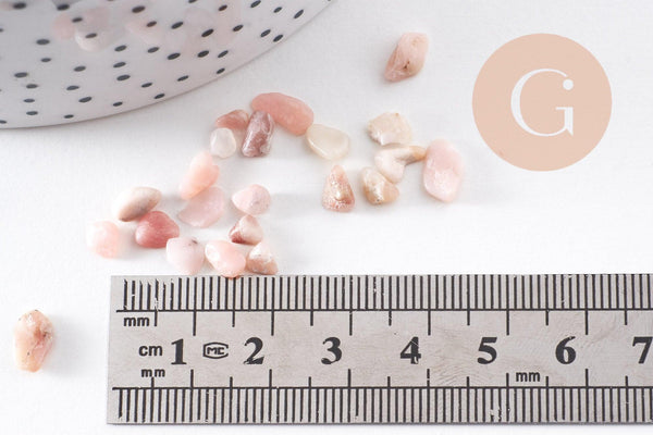 Sable chips pierre opale rose naturelle 3-5mm non percé, x20gr (G0235)