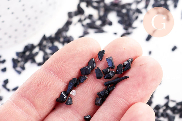 Sable chips pierre tourmaline noire 2-12mm non percé, x20gr (G5786)