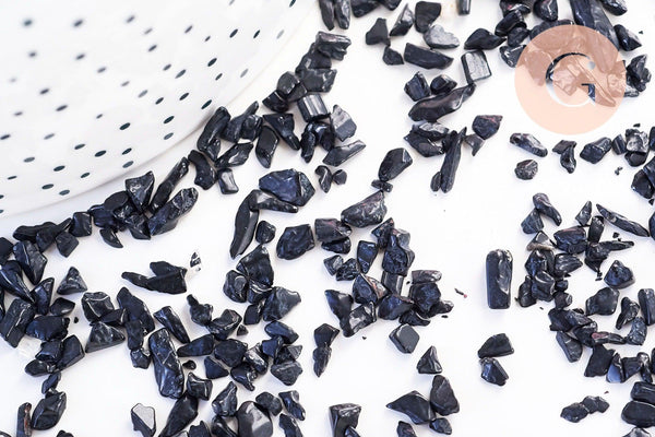 Sable chips pierre tourmaline noire 2-12mm non percé, x20gr (G5786)