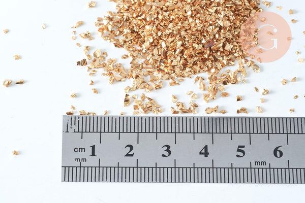 Sable chips verre rose beige métallisé 2-7mm non percé, x10gr (G1461)