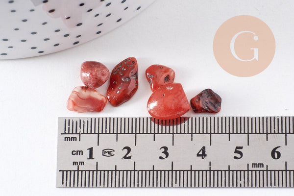 Sable pierre agate rouge naturelle brute roulée 6-16mm non percé, x20gr (G0399)