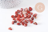 Sable pierre agate rouge naturelle brute roulée 6-16mm non percé, x20gr (G0399)