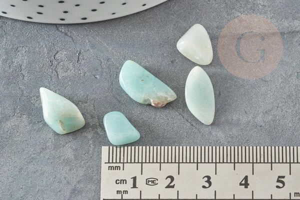 Sable pierre amazonite bleue verte naturelle brute roulée 5~25mm /2~8mm non percé, x20gr (G0249)