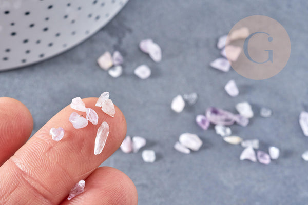 Sable pierre améthyste violette naturelle 2-8mm non percé, x20gr (G8629)