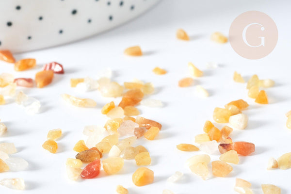 Sable pierre aventurine jaune naturelle 2-10mm non percé, x20gr (G8093)