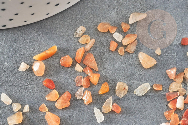 Sable pierre aventurine rouge naturelle 2~4mm non percé, x20gr (G0260)