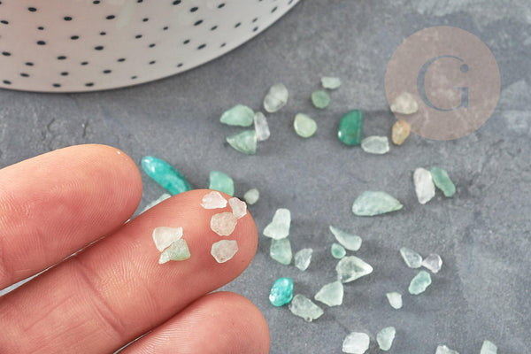 Sable pierre chips aventurine verte naturelle 2~8mm non percé, x20gr (G0229)