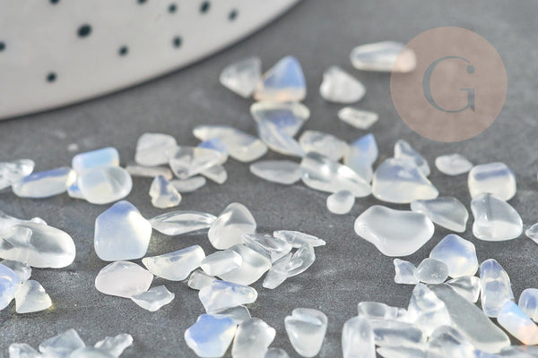 Sable pierre chips opalite 4~12mm non percé,x20gr (G0232)