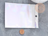 Sacs zippé plastique rectangle gris holographique 10x7cm, x5 (G9037)