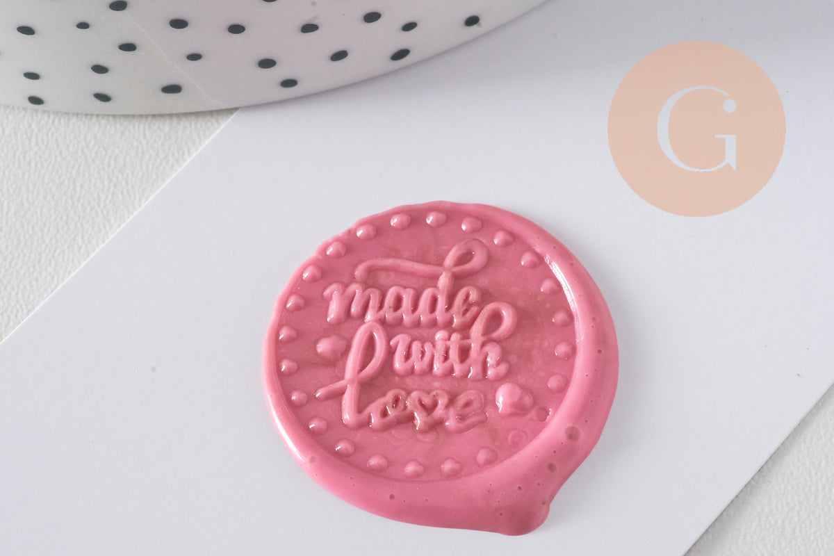 Made with Love Metal Seal for Sealing Wax, DIY Wedding Invitations Personalized Seals Creation Supplies, x1 G4949