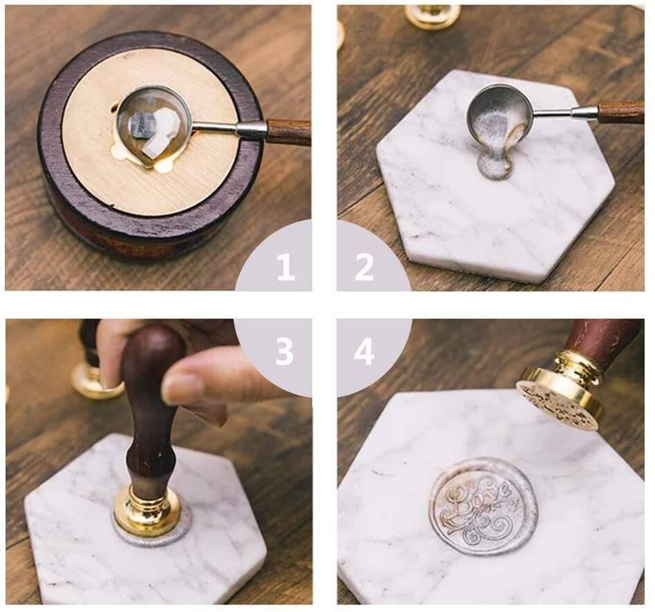 Sceau metal feuille cire à cacheter,une fourniture pour création de sceaux personnalisés pour invitation de mariage DIY,25mm x1, G3996