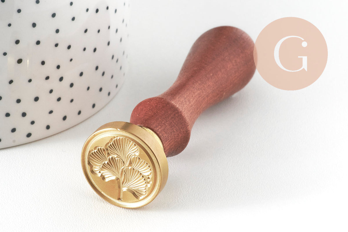 Metal seal gingko leaf sealing wax 25mm x1 (G4952)
