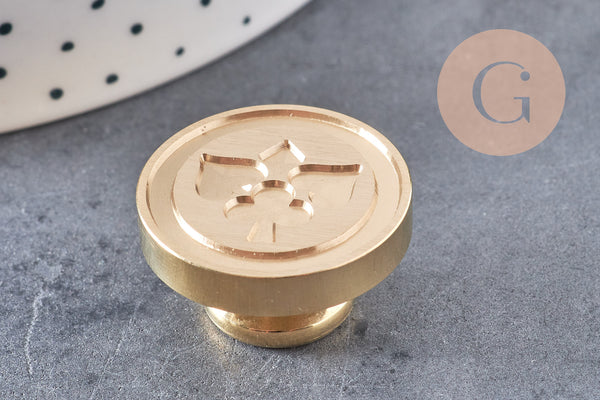 Sceau métal logo personnalisé cire à cacheter, fourniture pour création de sceaux personnalisés pour invitation de mariage DIY, x1 (G4942)