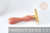 Sceau soleil cire à cacheter laiton massif manche bois 9cm, fourniture création de sceaux personnalisés pour invitation de mariage, 90mm G7748