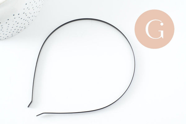 Serre-tête cheveux fer noir 110mm , accessoire pour cheveux à personnaliser X1 G9753